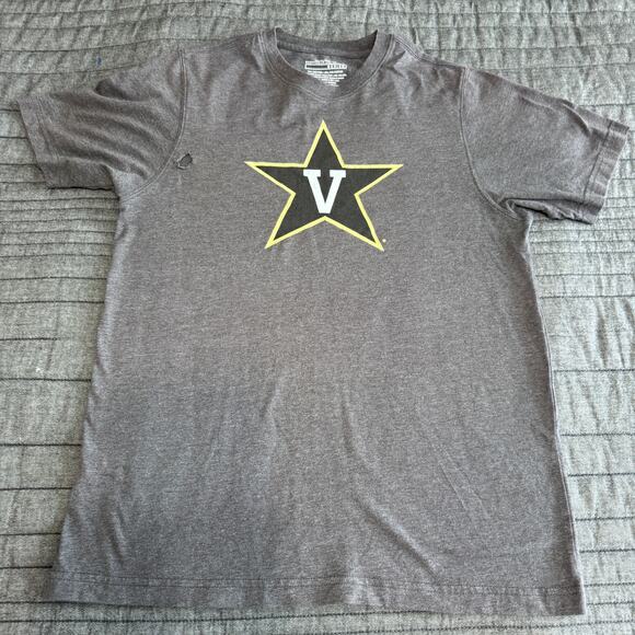 Vintage NCAA Vanderbilt Commodores Black Gold Gray Logo Men's Shirt Medium - Picture 1 of 7